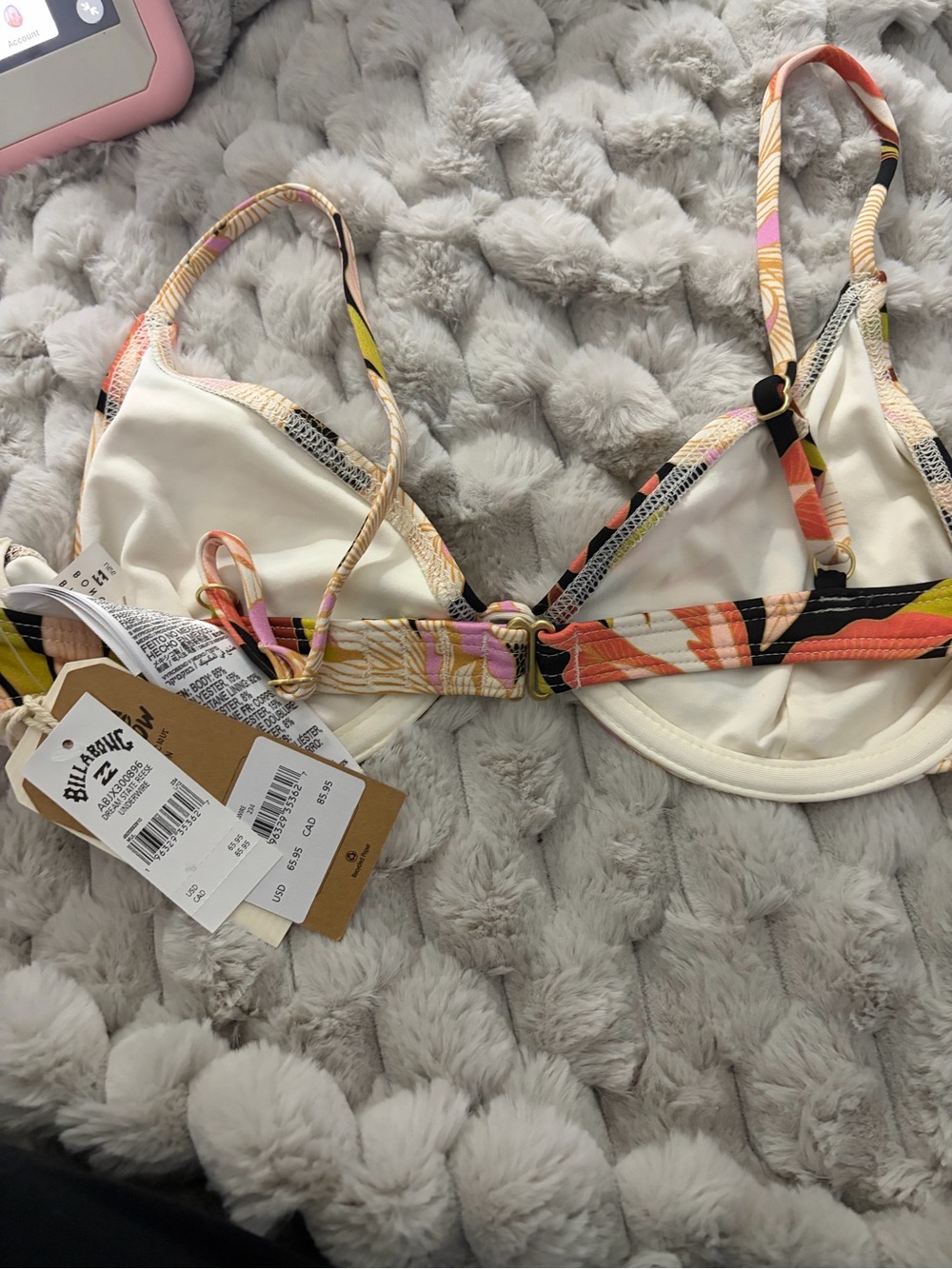 Billabong Multi-Color Floral Underwire Bikini Top Lg NWT - Picture 3 of 3